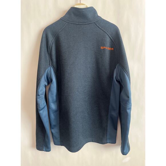 Spyder Outbound Half Zip Mid-Weight Mock Neck Sweater 1/4 Zip Navy Size Large - Picture 2 of 10